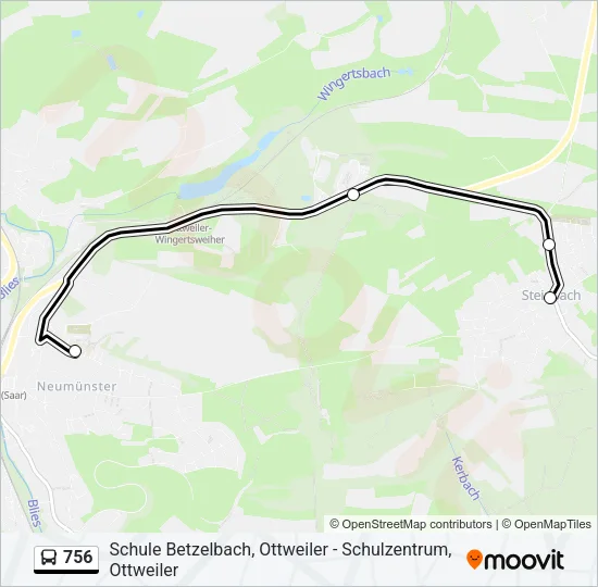 756 Bus Line Map
