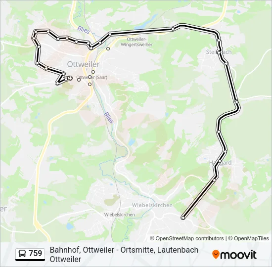759 Bus Line Map