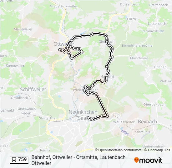 759 Bus Line Map