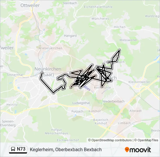 N73 Bus Line Map