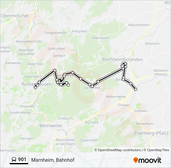 901 Bus Line Map