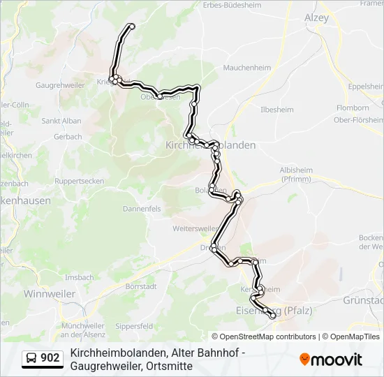 902 Bus Line Map