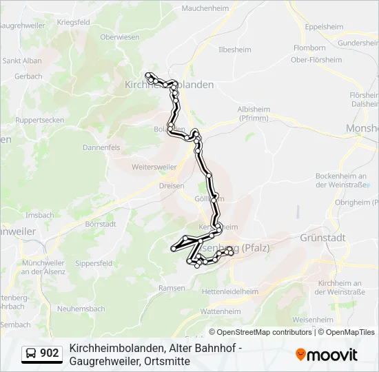 902 Bus Line Map
