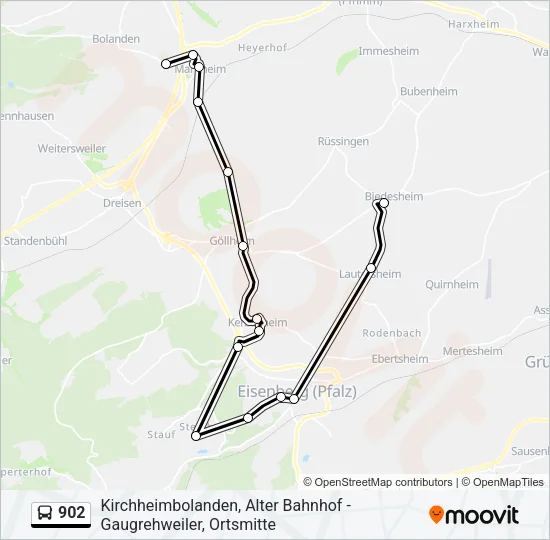 902 Bus Line Map
