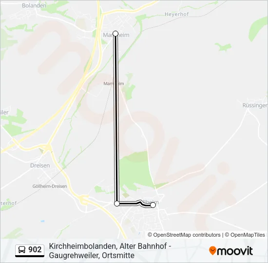 902 Bus Line Map