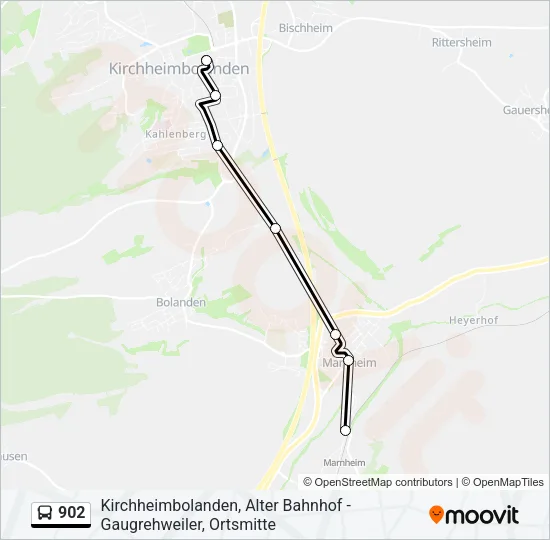 902 Bus Line Map