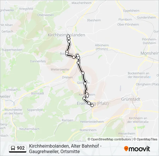 902 Bus Line Map