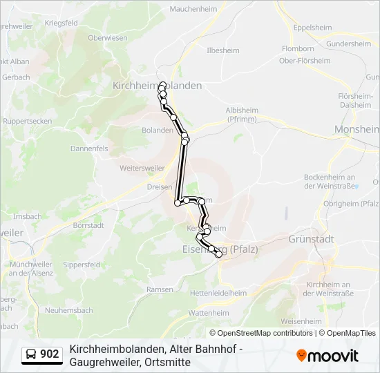 902 Bus Line Map