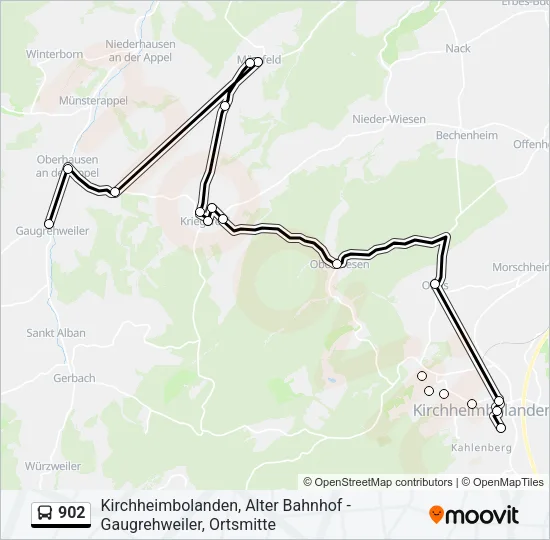 902 Bus Line Map