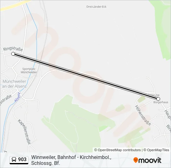903 Bus Line Map