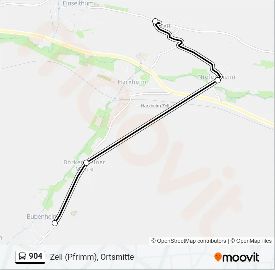 904 Bus Line Map