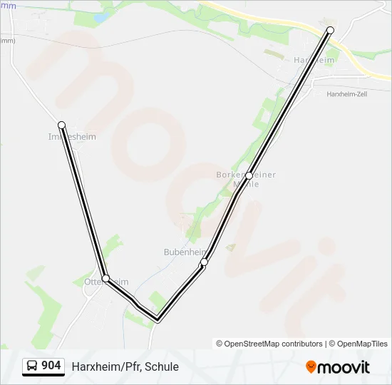 904 Bus Line Map