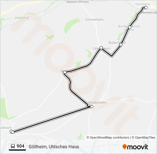 904 Bus Line Map