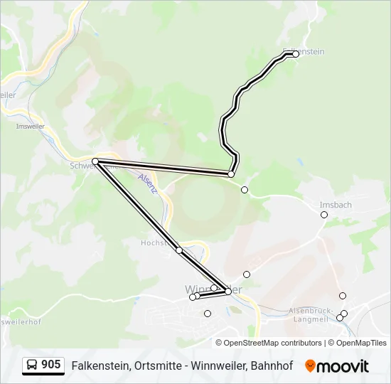 905 Bus Line Map