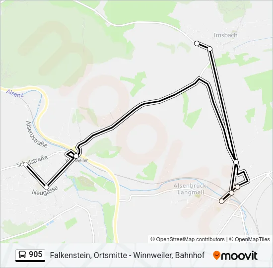 905 Bus Line Map