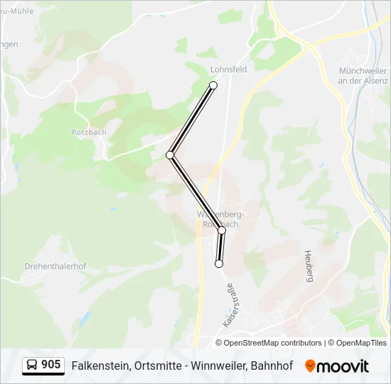 905 Bus Line Map