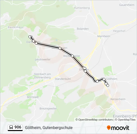 906 Bus Line Map