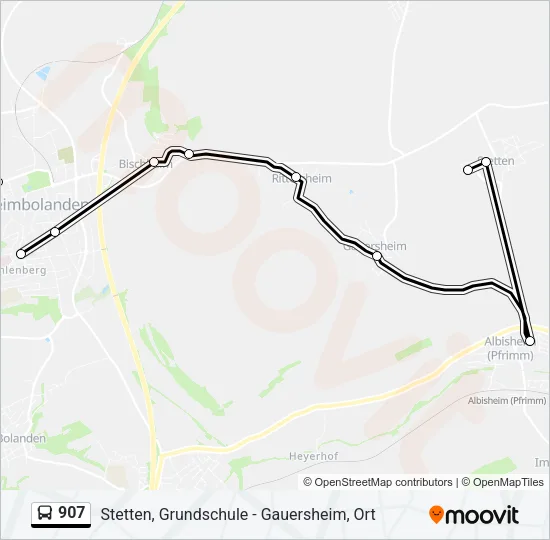 907 Bus Line Map