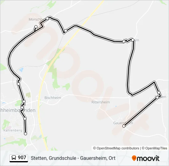 907 Bus Line Map