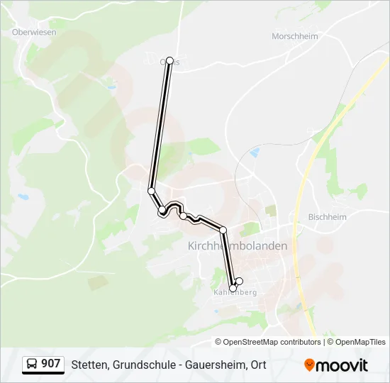 907 Bus Line Map
