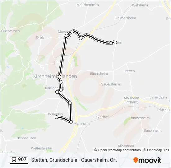 Buslinie 907 Karte