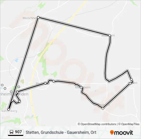 907 Bus Line Map