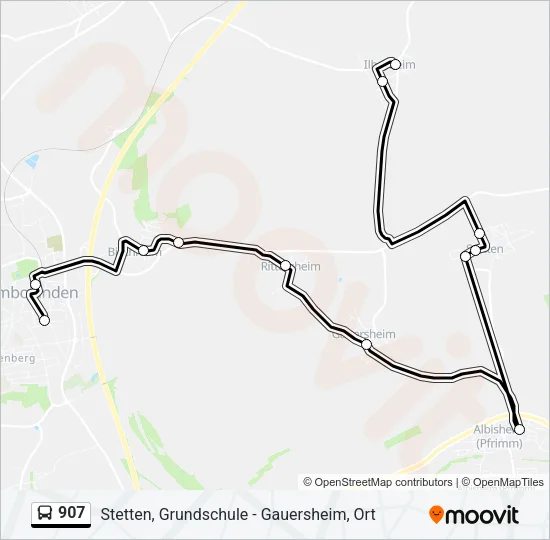907 Bus Line Map