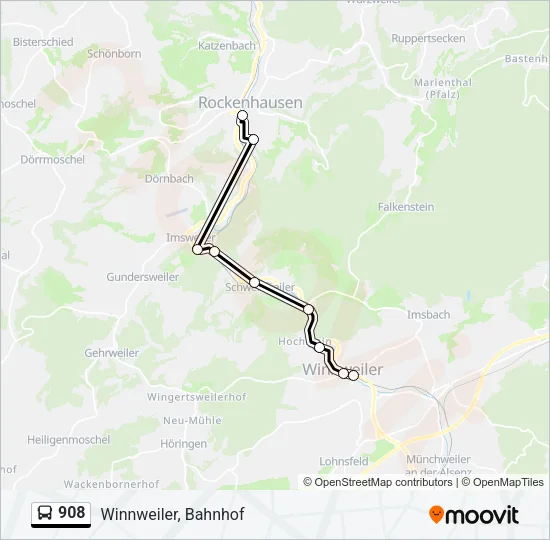 908 Bus Line Map