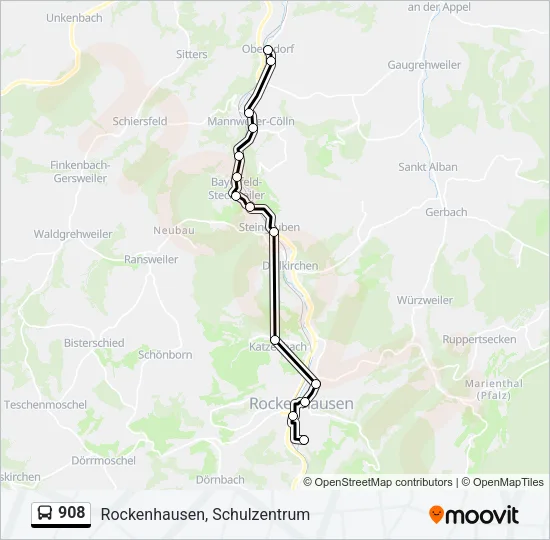 908 Bus Line Map