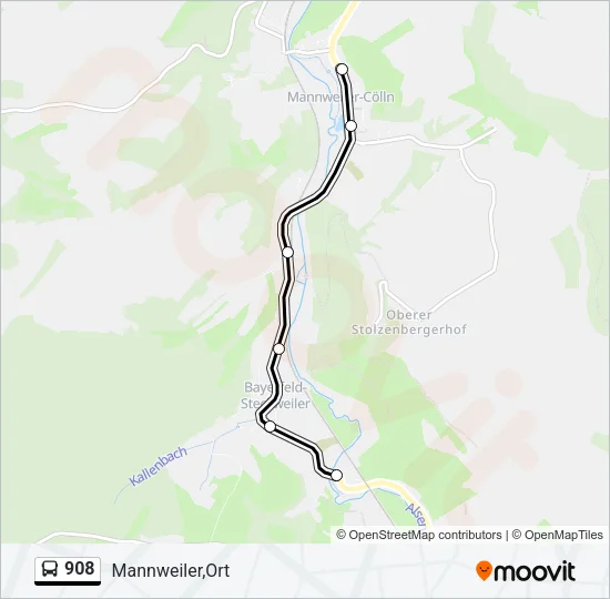 908 Bus Line Map