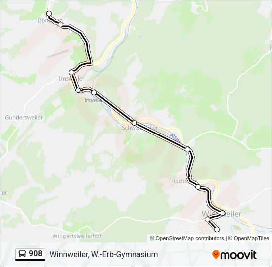 908 Bus Line Map