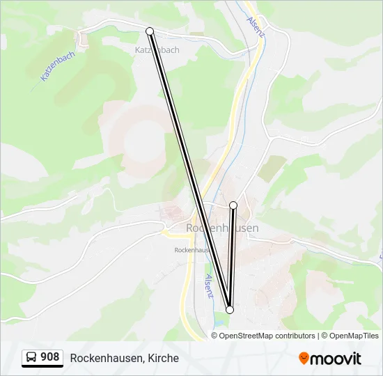 908 Bus Line Map