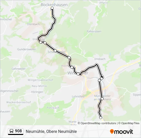 908 Bus Line Map