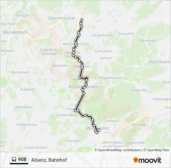 908 Bus Line Map