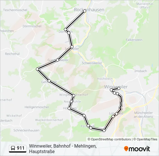 911 Bus Line Map