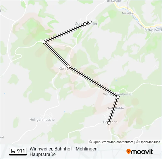 911 Bus Line Map