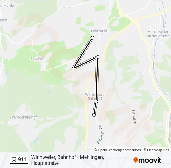 911 Bus Line Map