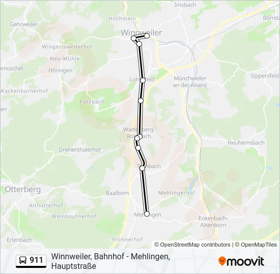 911 Bus Line Map