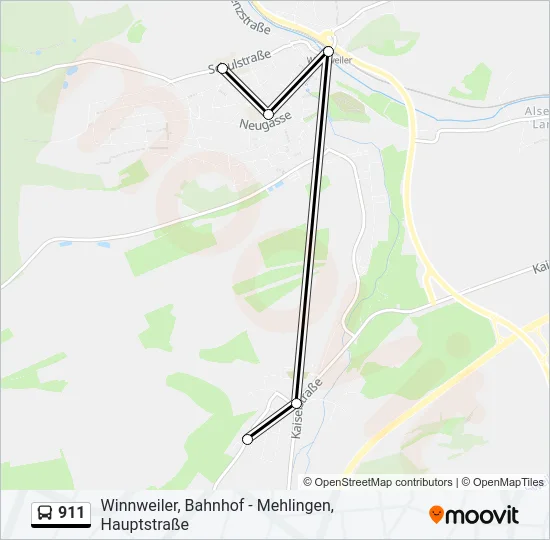 911 Bus Line Map