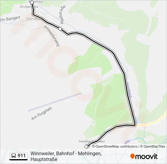 911 Bus Line Map