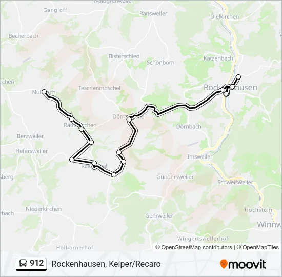 912 Bus Line Map