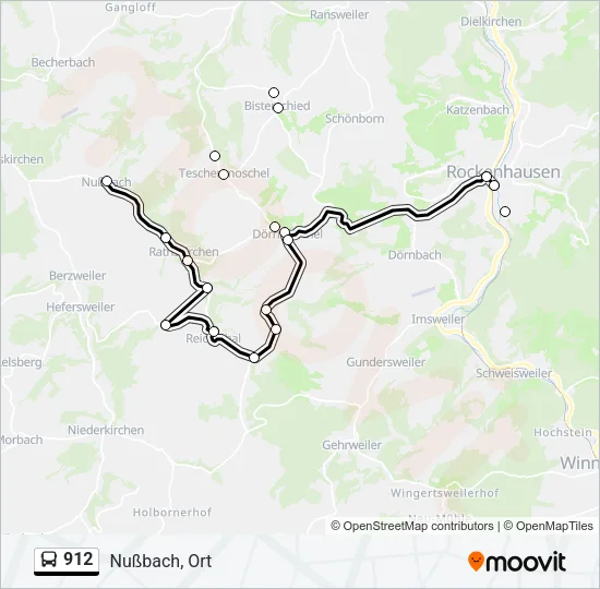 912 Bus Line Map