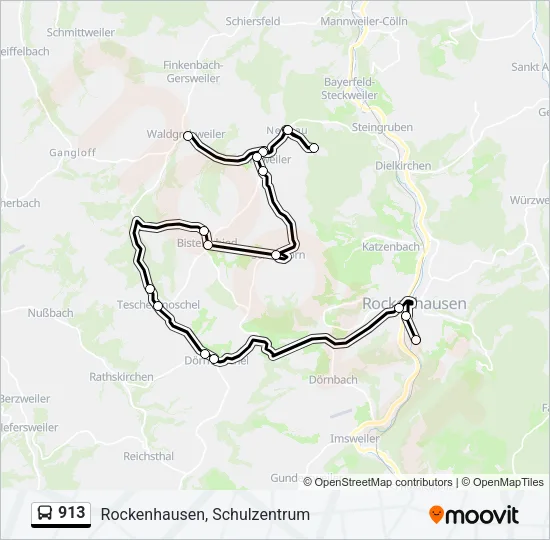 913 Bus Line Map