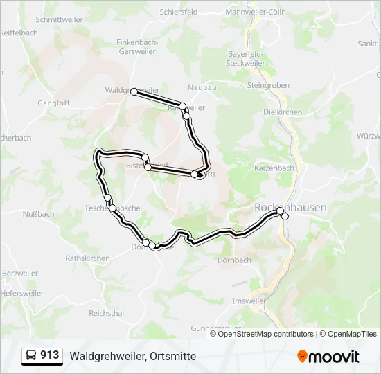 913 Bus Line Map