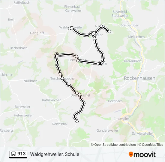 913 Bus Line Map