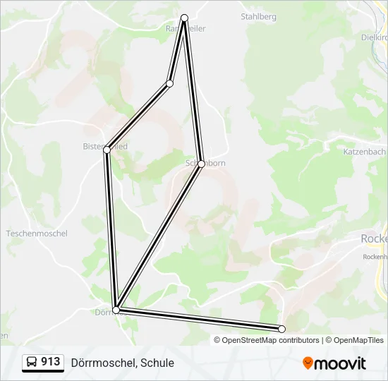 913 Bus Line Map