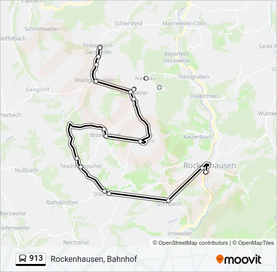913 Bus Line Map