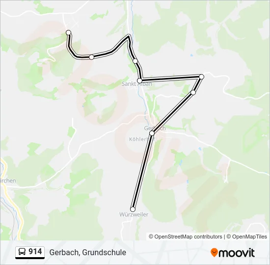 914 Bus Line Map