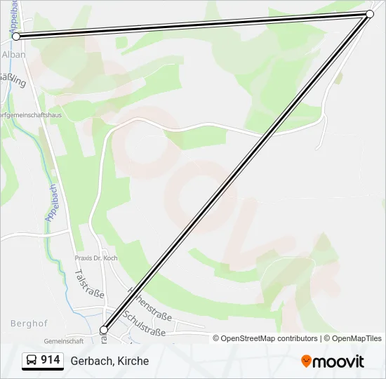 914 Bus Line Map