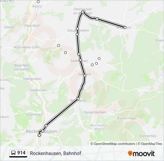 914 Bus Line Map